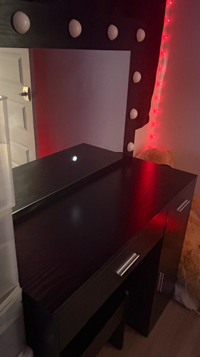 Black vanity table - black,